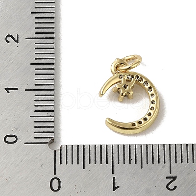 Real 18K Gold Plated Brass Pave Cubic Zirconia Pendants KK-M283-01B-01-1