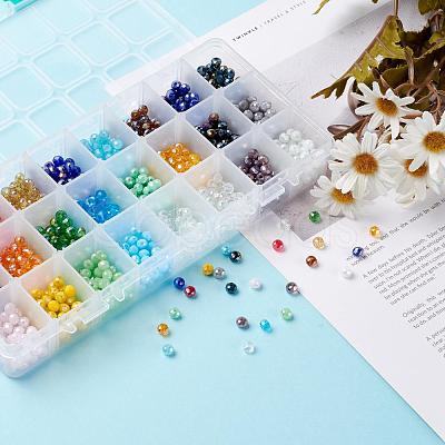 24 Colors Electroplate Glass Beads EGLA-JP0002-04B-6mm-1