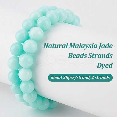 Olycraft 2 Strands Natural Malaysia Jade Beads Strands G-OC0005-13B-1