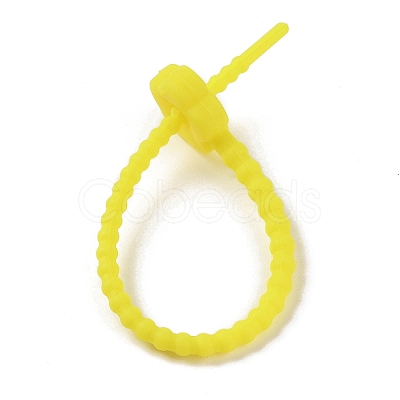 Flower Shape Silicone Cable Zip Ties AJEW-C034-01D-1