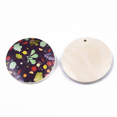 Printed Wood Pendants WOOD-S045-102A-02-1