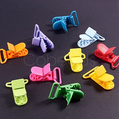 80Pcs 20 Colors Eco-Friendly Plastic Baby Pacifier Holder Clip KY-PH0007-03-1