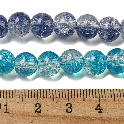 Transparent Crackle Baking Painted Glass Beads Strands DGLA-T003-01A-M-1