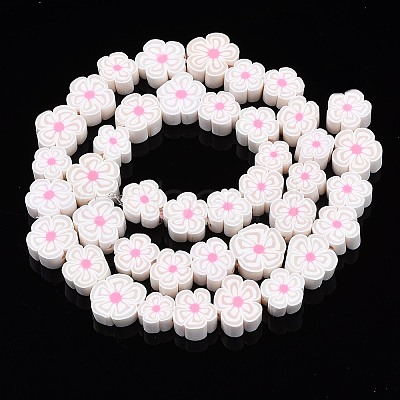 Handmade Polymer Clay Bead Strands X-CLAY-N011-48A-15-1