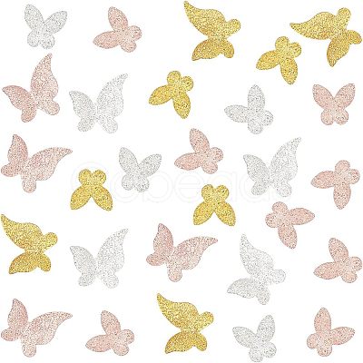 Olycraft 200Pcs Butterfly & Flower Alloy Cabochons MRMJ-OC0002-61-1