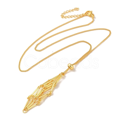 Rack Plating Brass Macrame Pouch Necklace Making for Gemstone Nuggets KK-M285-02B-G-1