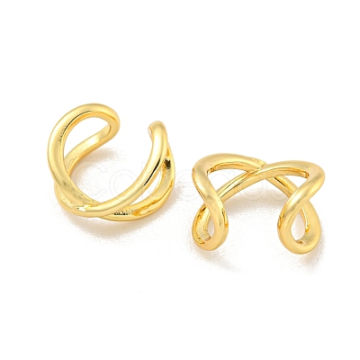 Rack Plating Brass Cuff Earrings for Women EJEW-C098-01G-1