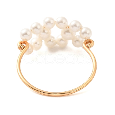 Round Shell Pearl Finger Rings RJEW-TA00153-1