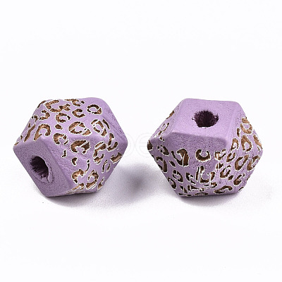 Painted Natural Wood Beads WOOD-T021-51A-07-1