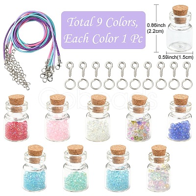 DIY Wish Bottle Necklace Making Kit DIY-YW0006-52-1