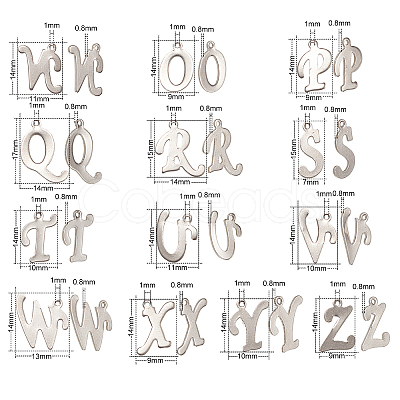 304 Stainless Steel Letter Pendants STAS-CJ0001-42-1