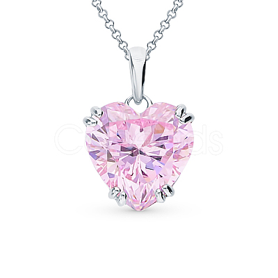 Heart Cubic Zirconia Pendant Necklaces RK4806-1-1