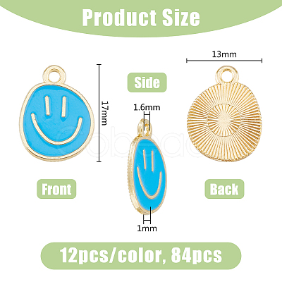 DICOSMETIC 84Pcs 7 Colors Alloy Enamel Pendants FIND-DC0004-93-1