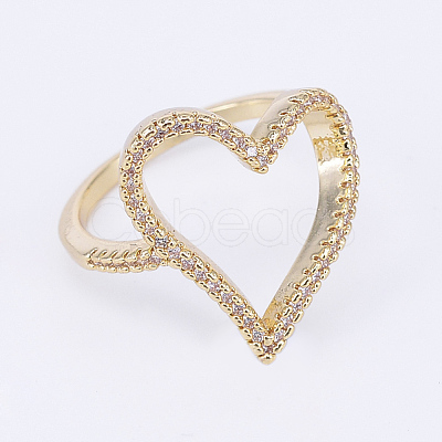 Brass Micro Pave Cubic Zirconia Finger Rings RJEW-E145-16G-17mm-1