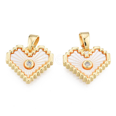 Natural Freshwater Shell Charms KK-N233-414-1