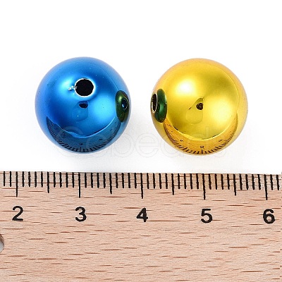 UV Plating Rainbow Iridescent Acrylic Beads OACR-F009-02-1