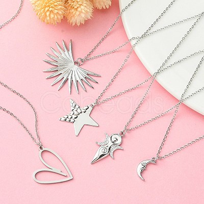 Non-Tarnish 304 Stainless Steel Pendant Necklace for Women NJEW-JN04387-1