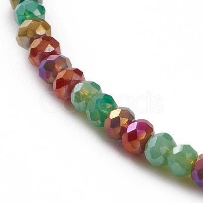 Faceted Rondelle Glass Beads Stretch Bracelets BJEW-JB05793-03-1