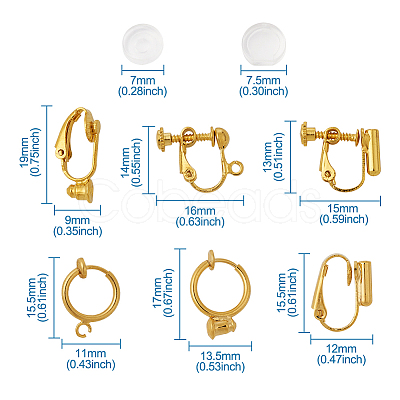 Brass Clip-on Earrings Findings KK-TA0007-66-1