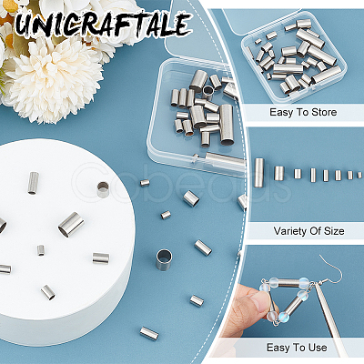 Unicraftale 304 Stainless Steel Tube Beads STAS-UN0001-73P-1