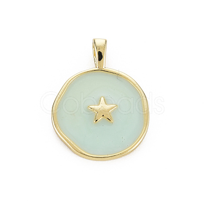 Brass Enamel Pendants KK-Q283-057J-NR-1