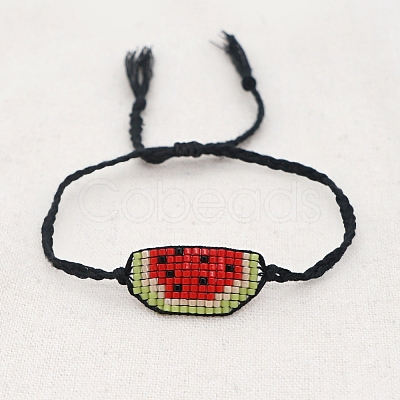 Glass Seed Braided Bead Bracelet BJEW-P269-18-1