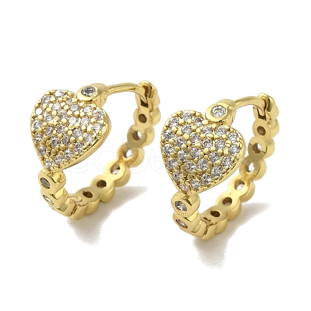 Rack Plating Brass Micro Pave Cubic Zirconia Hoop Earrings EJEW-R162-44G-1