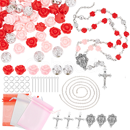   DIY Catholic Rosary Necklace Making Kit DIY-PH0008-91-1