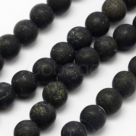 Natural Serpentine/Green Lace Stone Beads Strands G-D676-6mm-1