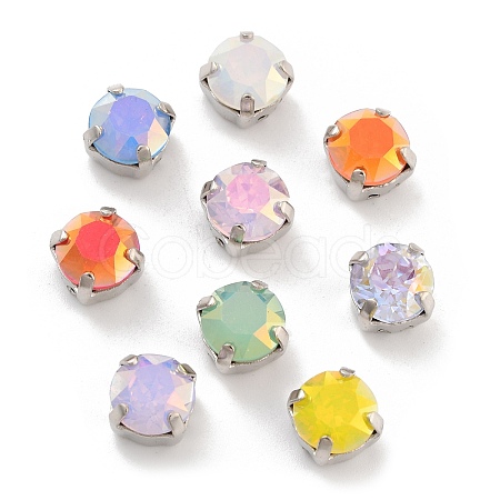 Flat Round Opal Sew On Rhinestones RGLA-G024-12B-P-1