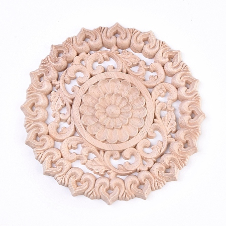 Rubber Wood Carved Onlay Applique Craft WOOD-WH0100-55A-1