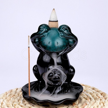 Ceramic Decorations Lotus Frog Flowback Incense Stove Ceramic Incense Stove Decorations Gift JX843A-1