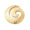 Ion Plating(IP) 304 Stainless Steel Pendants, Spiral Charm, Real 18K Gold Plated, 38.5x36x3mm, Hole: 1.6mm