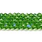 Transparent Electroplate Glass Beads Strands, AB Color Plated, Faceted, Bicone, Lime Green, 2.9~3.3x2.5mm, Hole: 0.7mm, about 145~150pcs/strand, 16.34~16.54 inch(41.5~42cm)