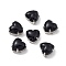 Heart Sew On Rhinestones, Smooth Face Taiwan Acrylic Rhinestone, Multi-Strand Links, with Platinum Tone Brass Prong Settings, Black, 10x10x7mm, Hole: 1mm