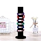 Velvet Vertical Tower Jewelry Bracelet Display Stand, T-Bar Display Holder, Scrunchie Hair Band Holder, Black, 10.6x30.8cm