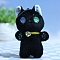 Cute Cloth Plush Bell Kitten Pendant Decorations, for Keychain, Purse, Backpack Ornament, Black, 130mm