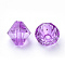 Transparent Acrylic Beads, Bicone, Dark Violet, 8x7.5mm, Hole: 2mm, about 2640pcs/500g