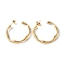 Ion Plating(IP) 304 Stainless Steel Bamboo Joint Stud Earrings, Half Hoop Earrings for Women, Golden, 31.5x32x3.5mm, Pin: 0.8mm