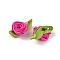 Polyester Rose Ornaments, for DIY Hair Accessories, Clothing Decoration, Costume, Camellia, 27.5~29x14~16x7.5mm