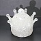 Resin Demagnetization Bowl, with Natural Quartz Crystal inside Jewelry Display Tray, Crown, 78x67mm