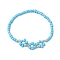 Glass Seed Stretch Bracelets, Jwewly for Women, Flower, Light Sky Blue, Inner Diameter: 2-1/8 inch(5.5cm)