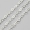 Brass Heart Link Chain, Soldered, for Bag Strap Jewelry Making, Silver, 5x3.5x0.4mm