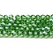 Transparent Electroplate Glass Beads Strands, Pearl Luster Plated, Faceted, Bicone, Lime Green, 3.5~3.8mm, about 113~115pcs/strand, 36~36.5cm