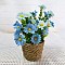 Silk Cloth Flower Pot, Artificial Flower, Pretending Prop Decorations, Light Blue, 200x150mm