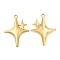 304 Stainless Steel Pendants, Star Charm, Real 18K Gold Plated, 36x26x3mm, Hole: 3mm