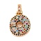 Brass Micro Pave Cubic Zirconia Pendants, Real 18K Gold Plated, Colorful, Letter O, 18.5~24x12.5~25.5x5~5.5mm, Hole: 5x3mm