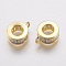 Brass Tube Bails, Loop Bails, with Cubic Zirconia, Column, Golden, 12x9x4.5mm, Hole: 2mm