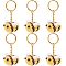 Nbeads DIY 3D Bee Charm Keychain Making Kit, Including Iron Split Key Rings, Handwork Knitting Woolen Yarn Ornaments Accessories, Yellow, 12Pcs/set