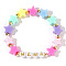 Sweet Acrylic Bead Stretch Bracelets, Alphabet Mama & Star Bracelets Jewelry for Mother's Day, Colorful, 6-7/8 inch(17.5cm)